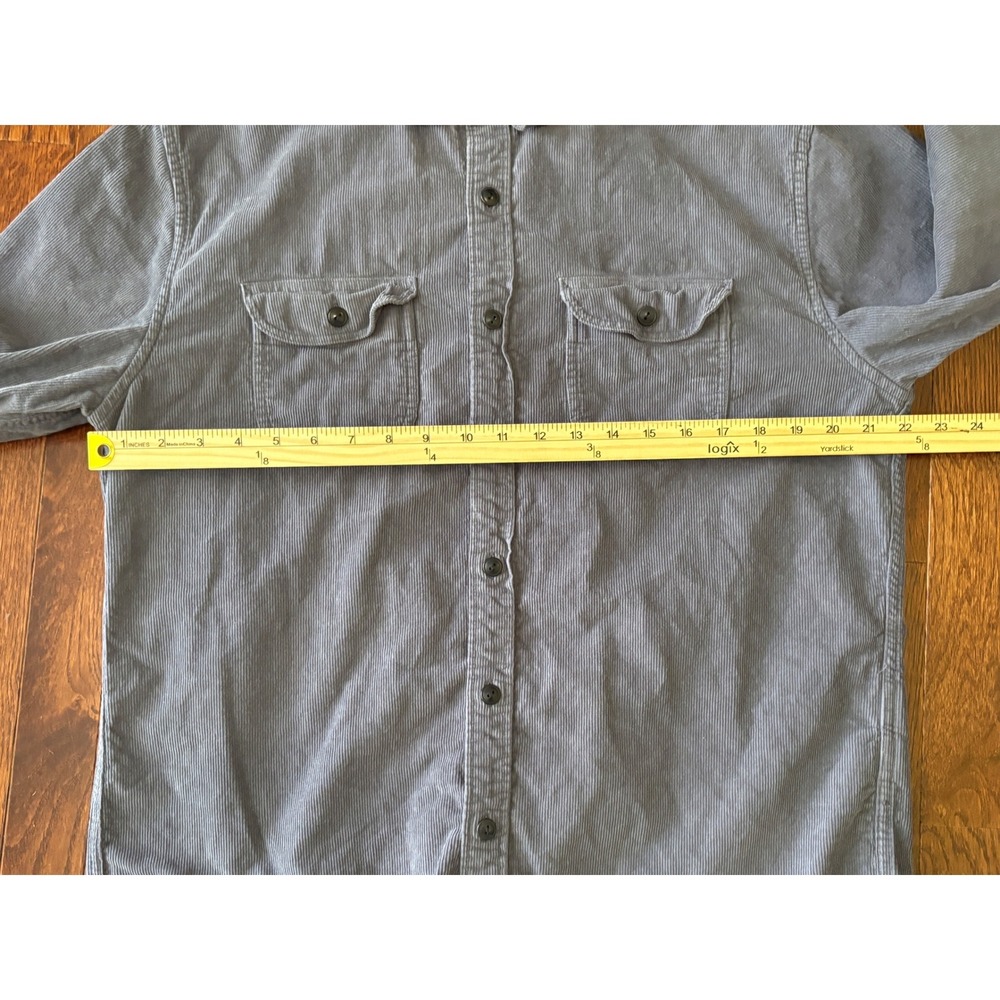 J.Crew Garment Dyed Corduroy Workshirt Men's Large Blue 2 Pocket AZ426 Heritage - Picture 3 of 8